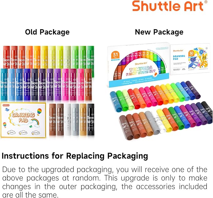 Tempera Paint Sticks, 30 Colors Solid Tempera Paint for Kids with 1 Drawing Pad, Super Quick Drying, Non-Toxic, Works Great on Paper Wood Glass Ceramic Canvas