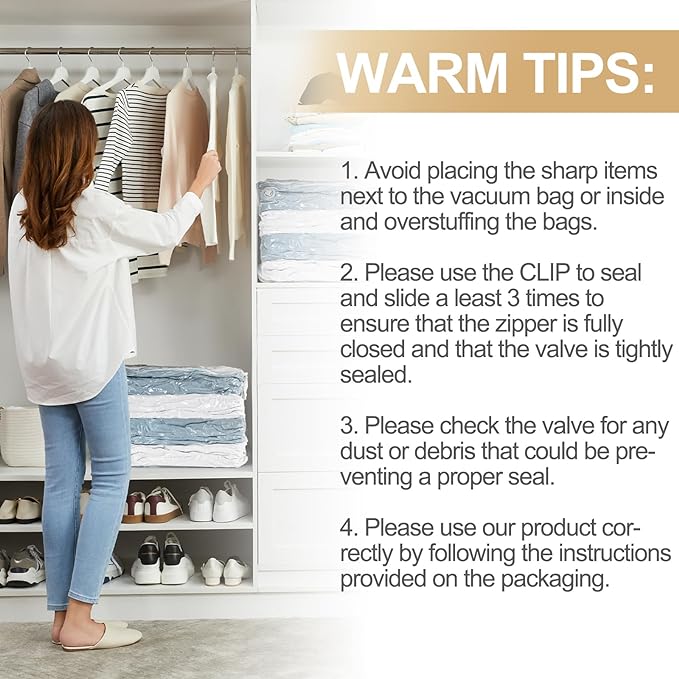 TAILI Vacuum Storage Bags 4 Pack, Jumbo Cube (31x40x15 Inch), Extra Large Vacuum Seal Bags for Clothing, Comforters, Blankets, Bedding, Sweater, Closet Organizers, Space Saving, Cream