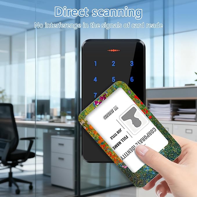 Oil Painting cat Badge Holder Reel Lanyard,Flower ID Card Badge Holder Retractable Name Tag Clips for Doctor Nurse Teacher Office Student