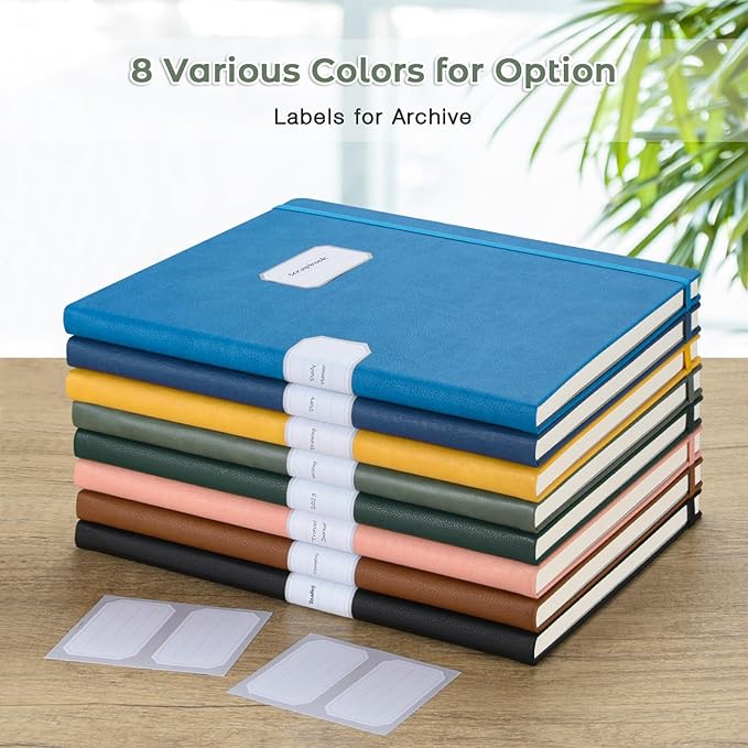 5 Pack College Ruled Notebook, A4 Hardcover Leather Notebook for Work, Lined Notebook Journal for Women, Men, 192 Thick Paper, 8.5" x 11", Large Notebook, Professional Business Notebook, Multicolor