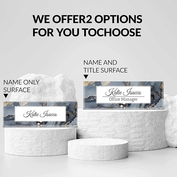 Desk Name Plate Personalized, Custom Name Plate for Desk, Acrylic Desktop Accessories, Office Gift & Decor for Women Men, Teacher Nurse Boss Employee Appreciation Gifts