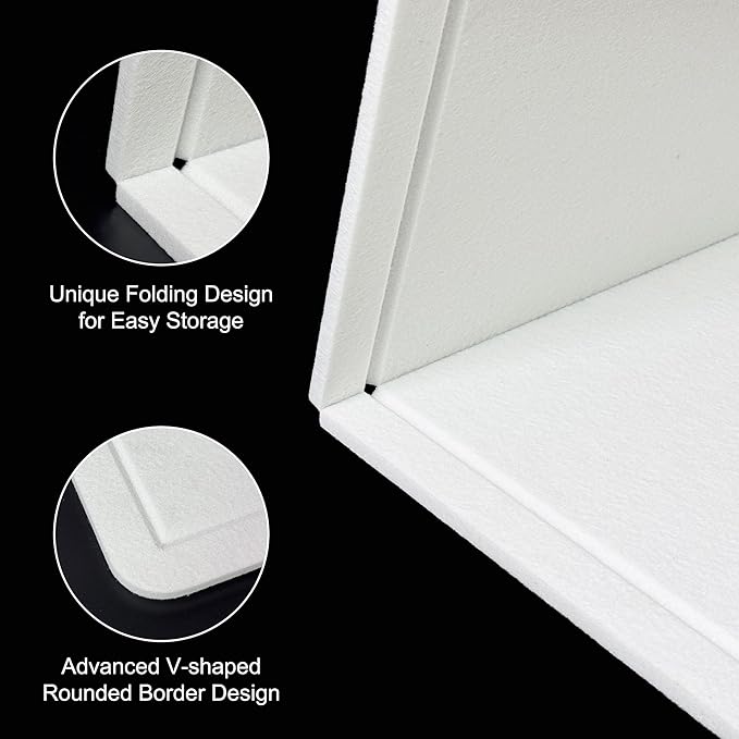 Large Bulletin Board - Foldable 24x18 Inches Cork Board Alternative with 20 Push Pins, Self-Adhesive Felt Bulletin Board for Wall, Home Office Classroom Decor