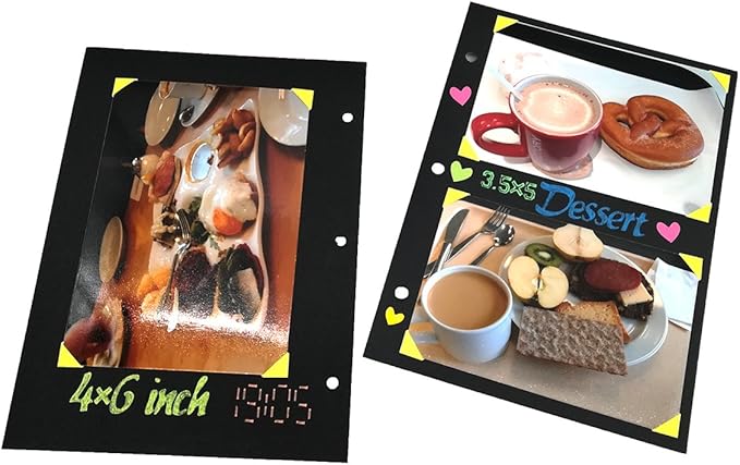 ThxMadam Scrapbooking Black Paper 21x15CM,20 Sheets Extra Refill Pages Photo Book Blank Paper for Scrapbook Photo Album Guest Book Memory Notebook 8.66" x 7.08" (22x18CM) for Album Small