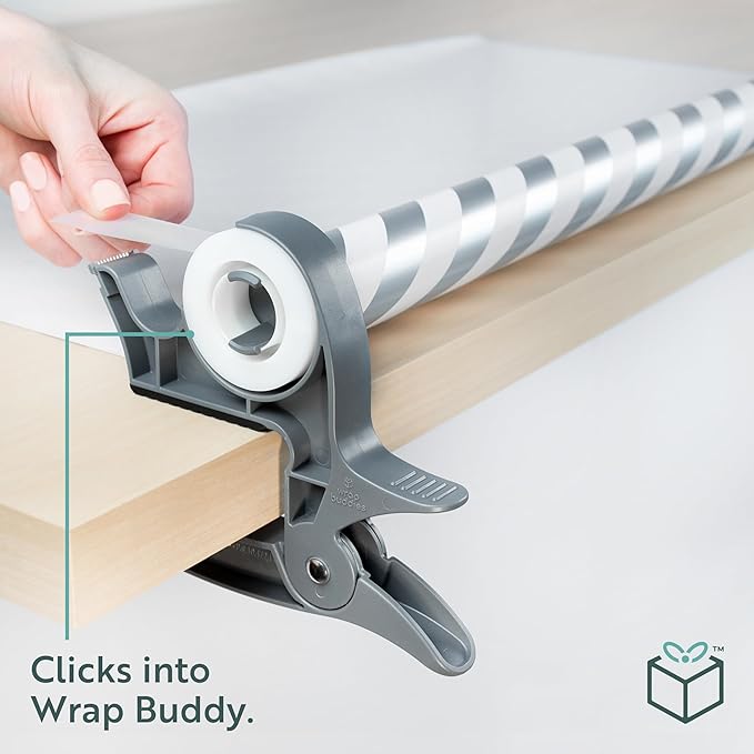 Wrap Buddies Adhesive Tape Rolls - Clear Tape Refills for Dispenser - Satin Finish for Gift Wrapping, Crafting, and Home Use - Strong Adhesive and Easy to Cut - 4 Pack