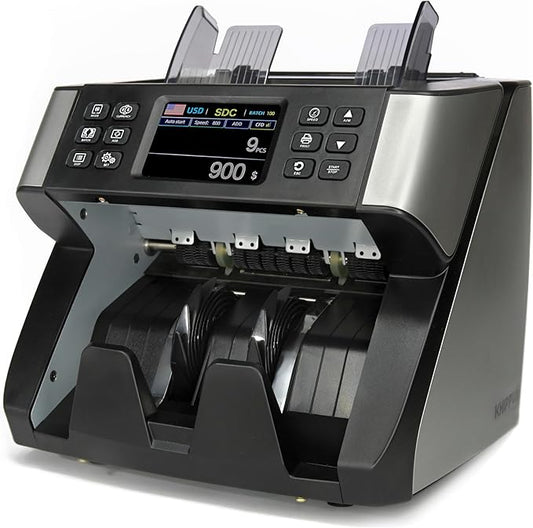 Pro 5500 Money Counter Machine, Mixed Denominations, Professional Value Counting, Counterfeit Detector, Fast & Accurate Cash Counter with 2 Year Warranty