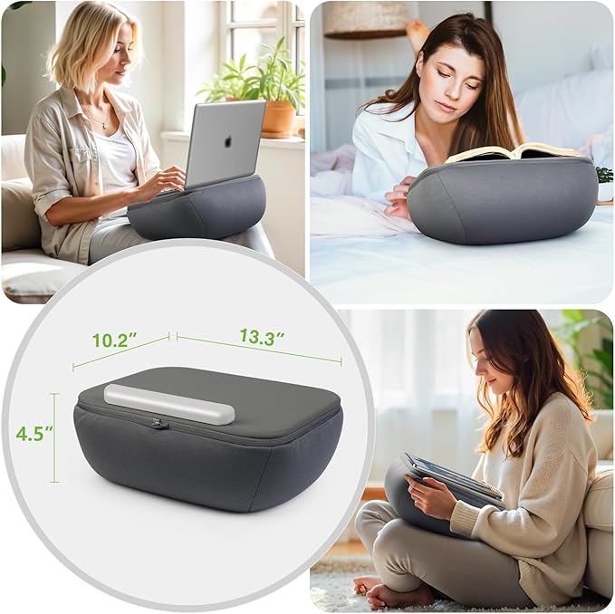 elitehood Book Stand, Comfortable Book Stand with Pillow Pad for Hand Free Reading in Bed, Bed Book Lap Holder - Minimize Neck Strain & Perfect Idea for Book Lovers in Dorm Room or Anywhere