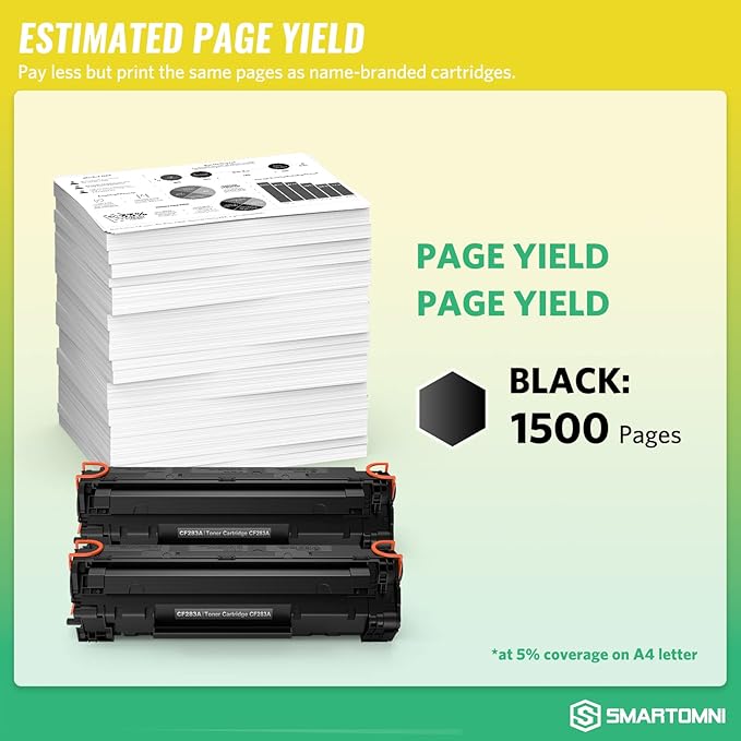 Compatible 83A CF283A Toner Cartridge Replacement for HP 83A CF283A use for HP Laserjet pro MFP M127fw M127fn M125nw M201dw M201n M225dn M225dw M125a Printer 1500 Pages Black 2 Packs