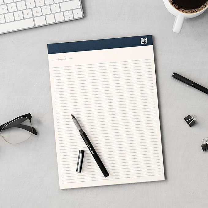 TRU RED Staples TR58194 Notepads, 8.5-Inch x 11.75-Inch, Wide Ruled, Ivory, 50 Sheets/Pad