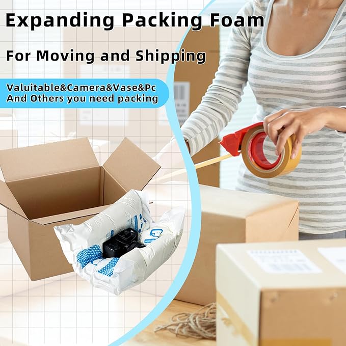 4 pcs 18''*18'' Expanding Foam Packing For Shipping PC & Valuables & Fragile Moving Supplies For Irregular-Shaped Items Shockproof Bubble Wrap for moving Applied For Industrial Private Dual Use
