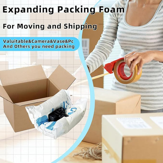 4 pcs 18''*18'' Expanding Foam Packing For Shipping PC & Valuables & Fragile Moving Supplies For Irregular-Shaped Items Shockproof Bubble Wrap for moving Applied For Industrial Private Dual Use