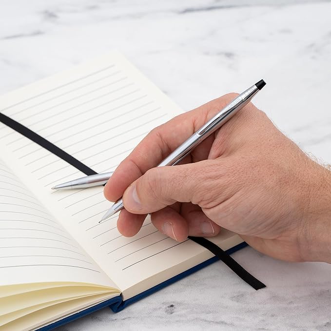 Personalized Cross Pen Set | Cross Classic Century Twist Action Ballpoint Pen & Pencil Gift Set in Lustrous Chrome. Set Includes Personalization and Gift Box.