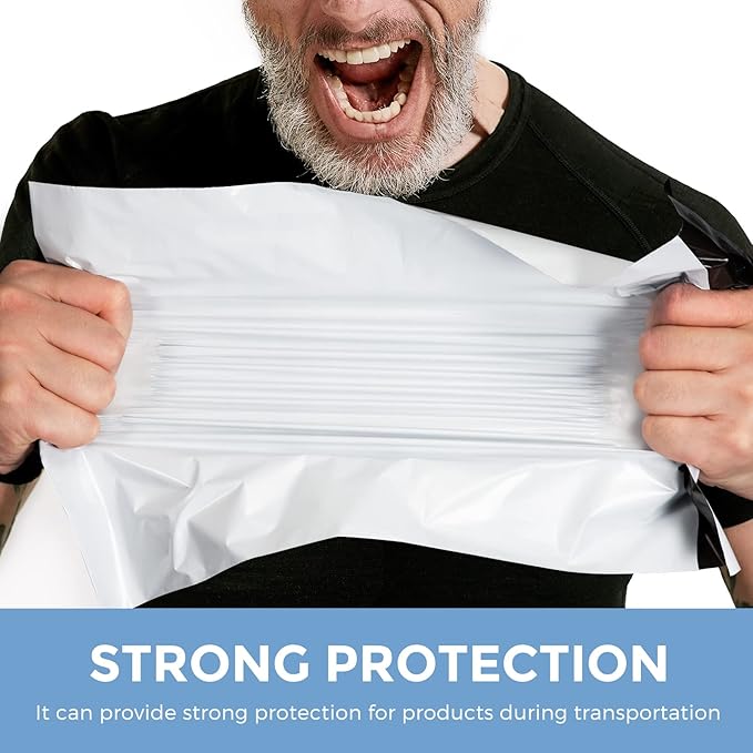 Metronic Poly Mailer 500 Pcs 12 x 15.5, Strong Adhesive Shipping Envelopes for Clothing, Waterproof Shipping Bags for Small Businesses, Flexible Mailers Poly Bags for Shipping,Packages Bags White