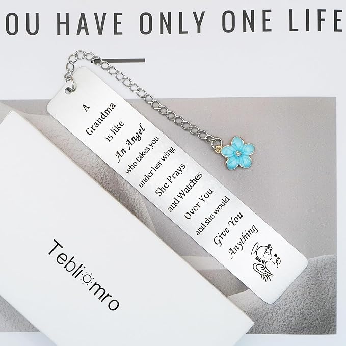Grandma Gifts Bookmark for Grandma Valentine Mother's Day Gift Christmas Bookmark for Grandmother from Grandaughter Grandson Birthday Gifts for Bookish Book Lover Nana Grammy