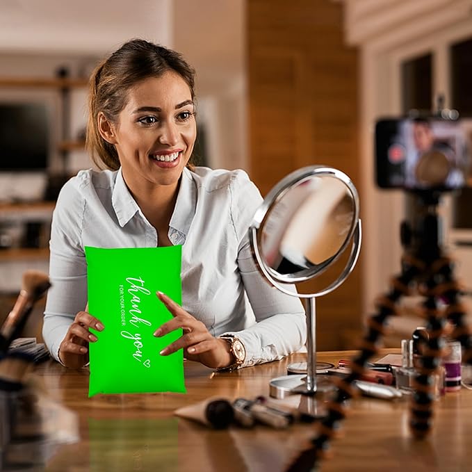 JinRuiKJ Thank You Poly Mailer 6x9 Inch 100 PCS, Shipping Bags for Clothing, Packaging Bags for Small Business, Strong Adhensive, Waterproof and Tear-Resistant Mailing Envelopes, Green