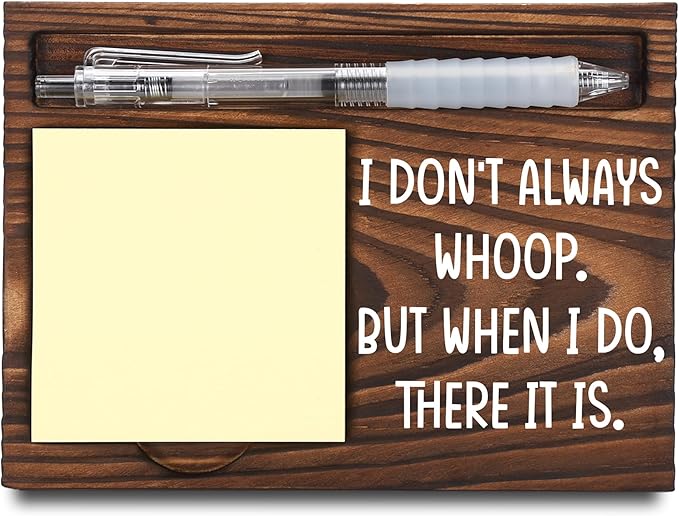 Employee Appreciation Gifts, Thank You Gifts for Coworker, Funny Quotes Office Sticky Note Holder, Cute Humor Post-it Note Dispenser for Desk, Wooden Post-it Note & Pen Holder 6.5" x 4.7" - FTA117