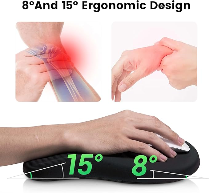 MEKASS Ergonomic Mouse Pad and Keyboard Wrist Rest Set, Super Soft Memory Foam Desk Wrist Support for Computer Keyboard, Non-Slip Arm Palm Rests Cushion for Typing Gaming Office (Jungle of Flowers)