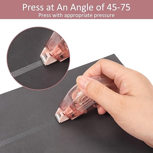 6 Pack Glue Tape, Double Sided Tape Roll for Crafts, Sticky Scrapbook Tape Runner, Scrapbooking Supplies for Crafting Photo Album Cards Journal School Office Gift Wrapping - 0.24IN x 20FT