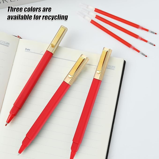 36 Pack Gel Pens Red 0.5mm Medium Point Red Gel Ink Pens with Cap Quick Drying Ballpoint Pen Smooth Writing Fine Point Pen for Journaling School Office Supplies