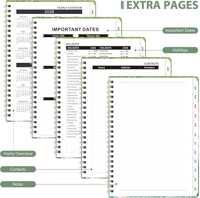 2026 Planner, Weekly and Monthly Calendar Planner Agenda, Jan 2026 - Dec 2026, Planning Academic Book, Office Desk Accessories and School Supplies - A5 (6.3'' x 8.5'')