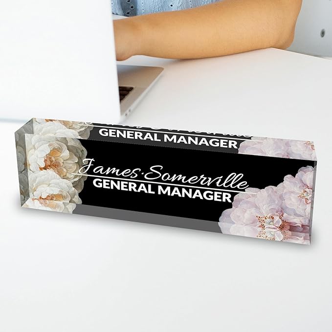 Desk Name Plate Personalized, Custom Name Plate for Desk, Acrylic Desktop Accessories, Office Gift & Decor for Women Men, Teacher Nurse Boss Employee Appreciation Gifts