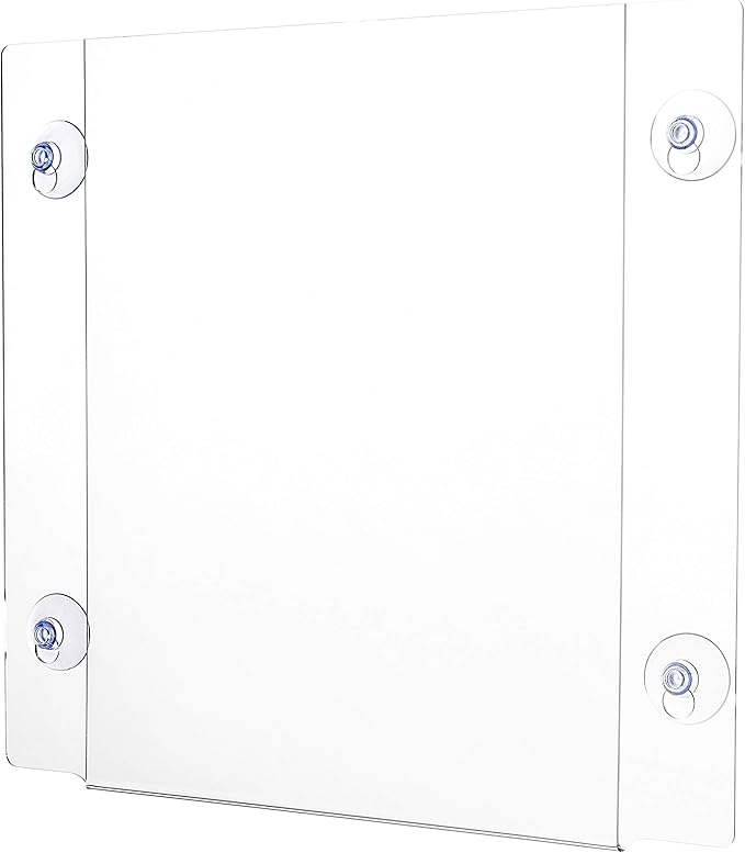 Adir Acrylic Sign Holder – Window Sign Holder with Suction Cups for Advertising and Promotion, Wall-Mount Display Frame, Clear Sign Holder Stand for Glass, Mall, Restaurants, Office - 12 Pack (8.5x11 Inch)