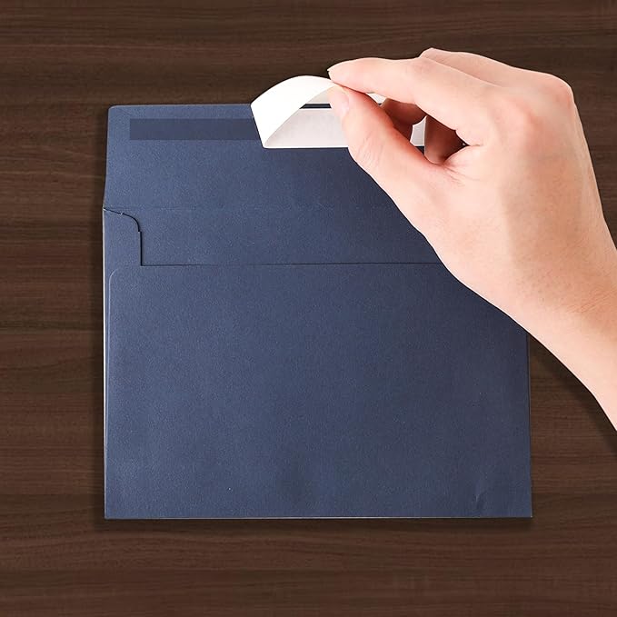 Blue & Navy Blue Envelopes, 50 Pack - A7, 5 x 7 Inch, 120gsm Paper for Invitations, Weddings, Birthdays & Personalized Gifts