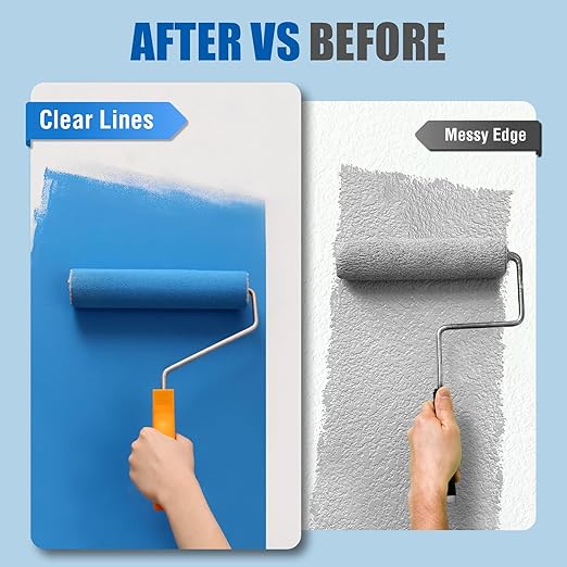 20 Rolls Blue Painters Tape Bulk Pack, Painter's Tape 1-inch × 55 yards, Multi-Surface Residue-Free Blue Masking Tape for Wall Painting, Artwork, Automotive and Packaging Labelling, Total 1100 Yards