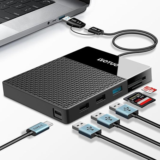 Portable Docking Station External Hard Drive 500GB Storage Hub, Multiport USB-C Huc + HDD 7-in-1, USB 3.0, SD/TF Card, HDD for Windows, Mac, Android, TV, Phone, Laptop, Desktop, PC