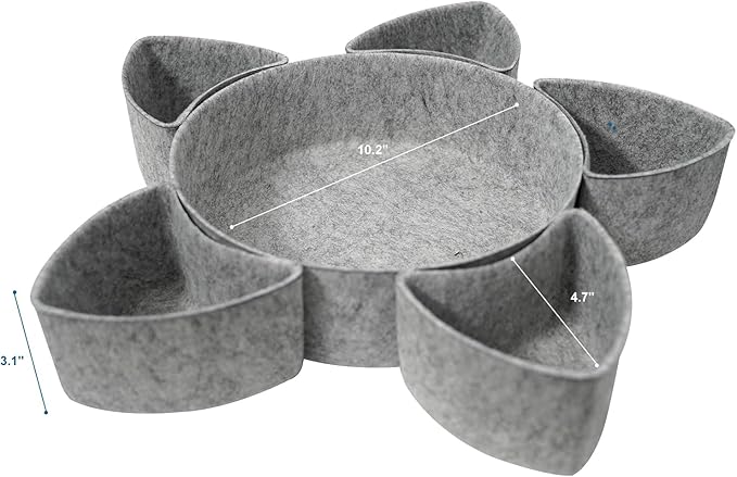 Felt Desk Drawer Organizer Tray,8 Pack Office Desk Drawer Dividers,Felt Drawer Round Storage Box For Saving Space,Makeup Drawer Organizer Bins.(Light Gray)