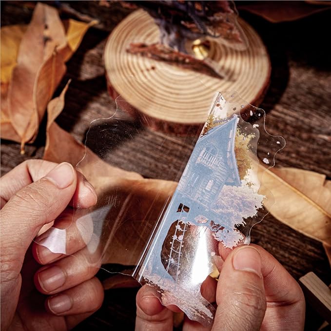 64 Pieces Aesthetic Fantasy Tree House PET Sticker Set, 4 Pack Vintage Magic Tree House Stickers for Scrapbooking, Journaling, DIY Crafts Arts, and Junk Journal Supplies