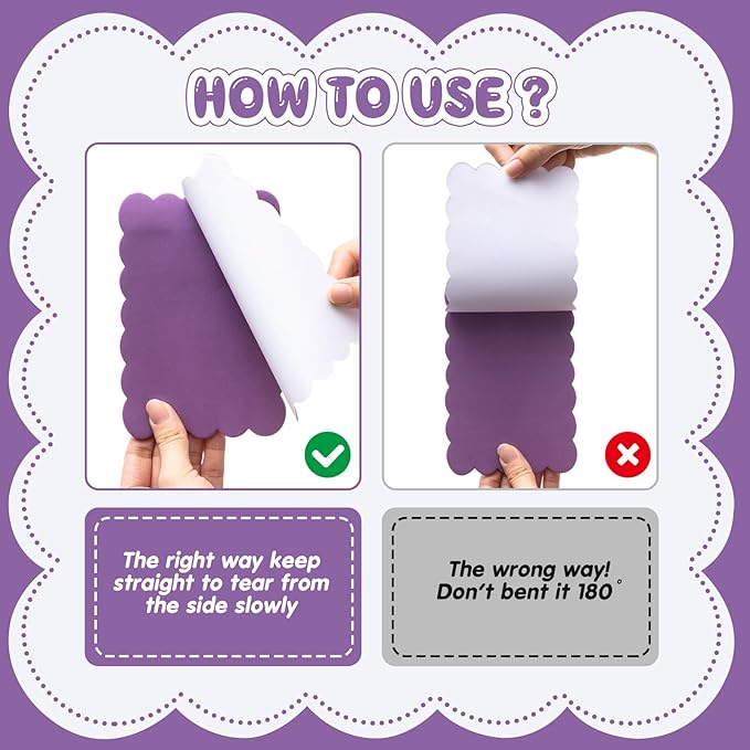 Eaasty 8 Pack Scalloped Sticky Notes Bulk Christmas Cute Self Sticky Note Pads Multi Color Bright Vintage Note Pads or School Office Supplies 240 Sheet(4" X 6",Purple Color)