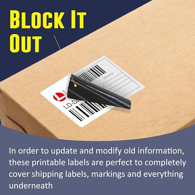 L LIKED 3" x 2" Direct Thermal Labels, Permanent Adhesive Barcode Shipping Stickers & Compatible with Rollo, Zebra and Other Desktop Printers (12 Rolls, 8400 Labels)