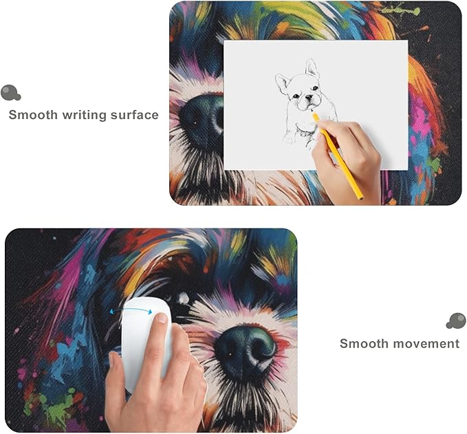 Rainbow Shih Tzu Mouse Mat - XL Gaming Mouse Pad with Non-Slip Rubber Base for Home and Office Use