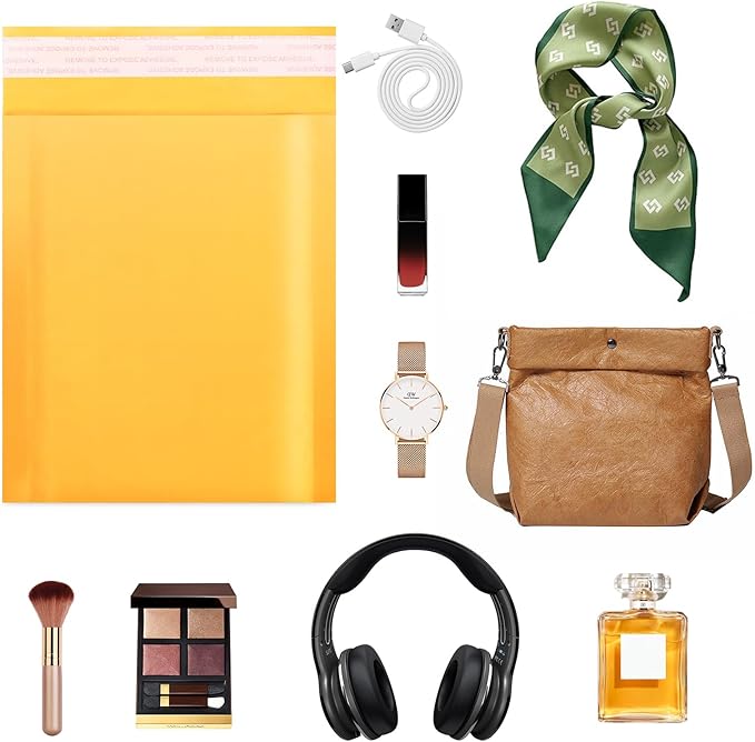 Kraft Bubble Mailers 6x10 Inch 100Pack Yellow Self-Seal Padded Envelopes Bubble Opaque Padded Mailers Shipping Bags for Small Businesses to Package and Mail Jewelry Cosmetics, Electronic Products