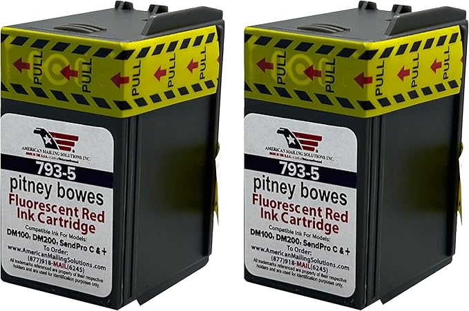 2-Pack | PB 793-5 Fluorescent Ink Cartridge Replacement for: SendPro 300, C200, C300, C400, C425 - DM Series P700, DM100, DM100i, DM125i, DM150i, DM175i, DM200L, DM225 Postage Meters