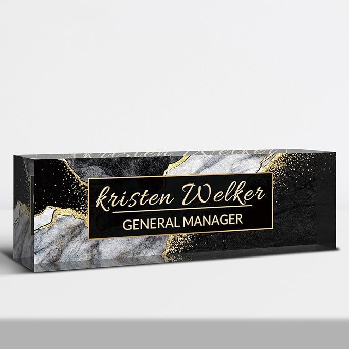 Desk Name Plate Personalized, Custom Name Plate for Desk, Acrylic Desktop Accessories, Office Gift & Decor for Women Men, Teacher Nurse Boss Employee Appreciation Gifts