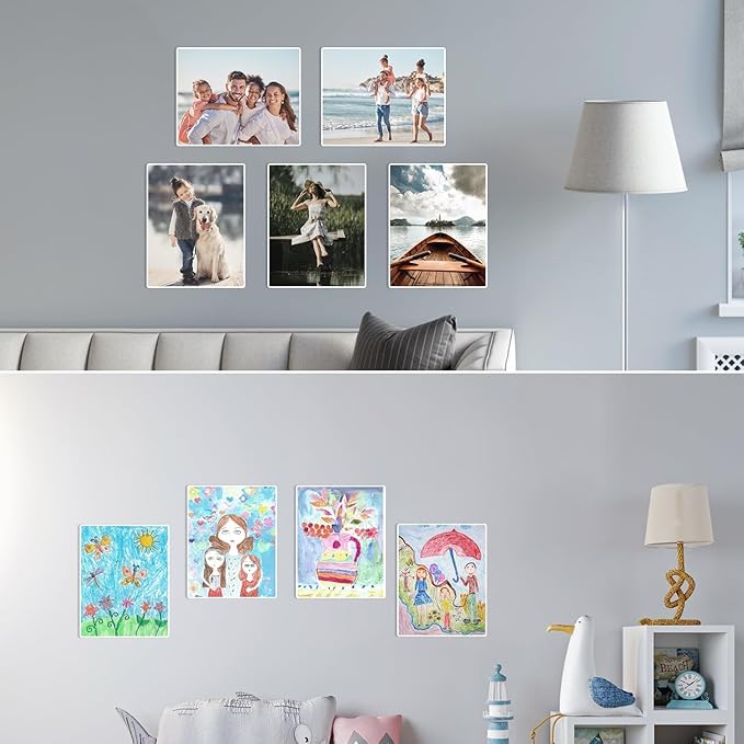 EHWINE 18 Pack 8.5 x 11 Wall Mount Acrylic Sign Holder, Wall Signs Photo Menu Flyer Display Holders, Plastic Clear Acrylic Frames for Office Home Hotel Business Store (with Adhesive Tape)