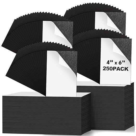 Macarrie 4 x 6 Adhesive Magnetic Sheets with Adhesive Backing Cuttable Magnetic Paper Stickers Flexible Peel and Stick for Picture Crafts Die Storage Photos(250 Pcs,4x6inch)
