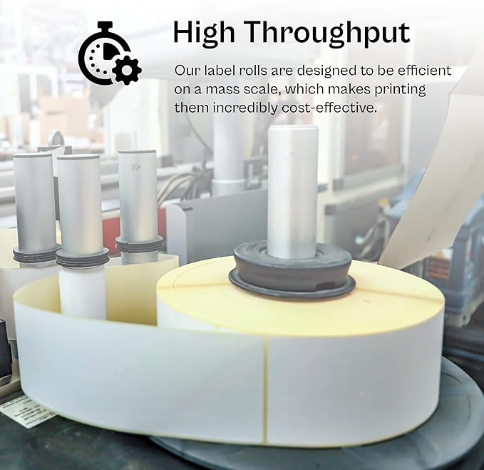 PSBM Thermal Transfer Labels, 4x6.5 Inch, 4 Rolls, 925 Labels/Roll, 3 Inch Core, Perforated, Must Have Thermal Ribbon (Not Included)