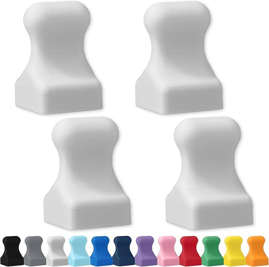 Glassboard Studio MiniPawn Magnet - Strong Neodymium Rare Earth Magnets for Fridge, Whiteboard, Locker & Magnetic Glassboards - Ideal for Crafting & Office Use - Strong Fridge Magnets (Snow White, 4)