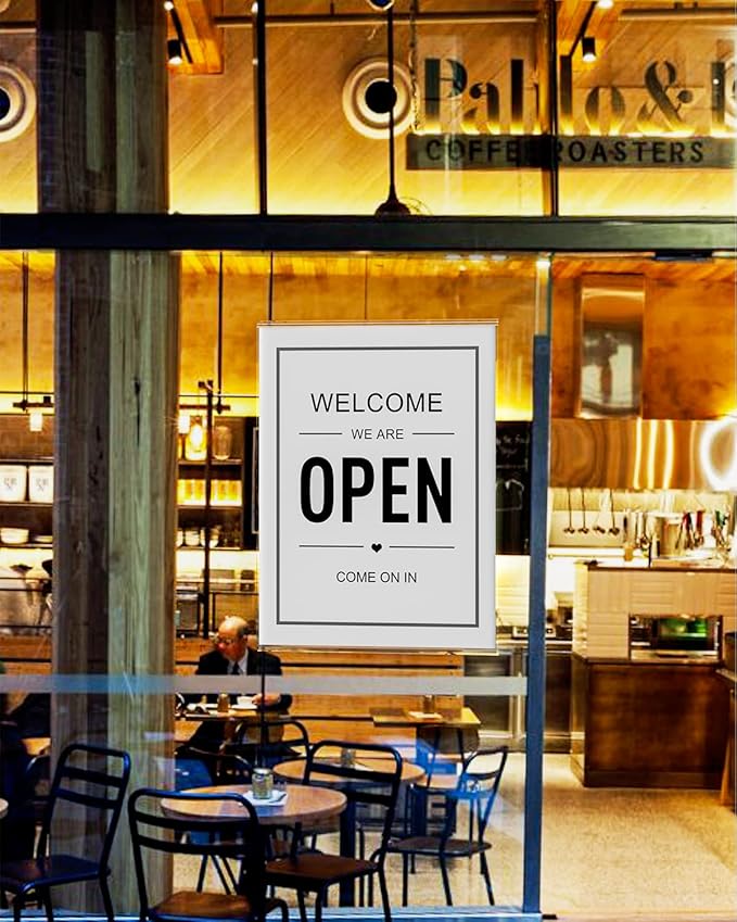 6 Pcs Acrylic Sign Holder 8.5 x 11, Vertical Wall Mount Sign Holders with 3M Adhesive, Clear Plastic Frames Paper Display Sign Holders for Office, Home, Store, Restaurant - No Drilling