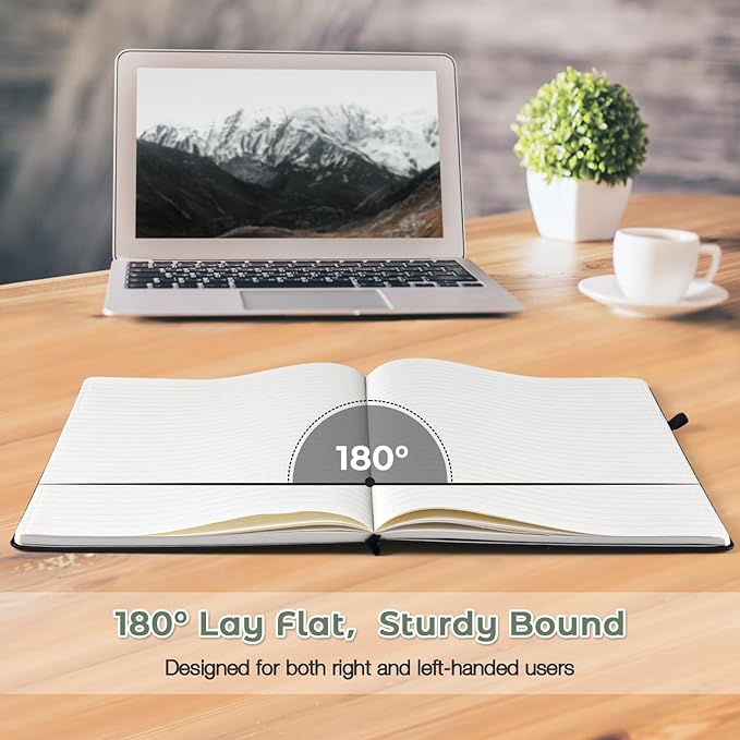 5 Pack College Ruled Notebook, A4 Hardcover Leather Notebook for Work, Lined Notebook Journal for Women, Men, 192 Thick Paper, 8.5" x 11", Large Notebook, Professional Business Notebook, Multicolor