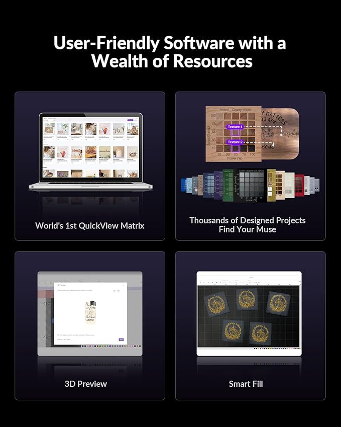 WECREAT Vision Pro 45W Laser Cutter and Engraver with Fume Extractor, HD Camera & Auto-Lifting, Laser Cutter Cuts 1” Wood, Full Enclosure Laser Engraving Machine for Wood and Metal, Acrylic, etc