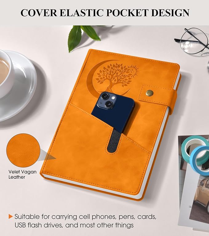 365 Page Thick Lined Journal Notebook for Men Women, A4 Large Leather Journals for Writing, Hardcover Notebooks for Work, School, Note Taking, Business, Travel Diary, College Ruled 8.5" x 11"