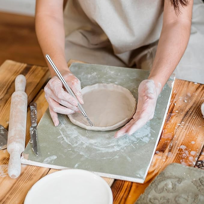 10Pcs Clay Needle Tools, Stainless Steel Feather Wire Texture Tool, Clay Needle Ceramic & Modeling Carving Tools for Ceramic Pottery Sculpting Texturing DIY Craft