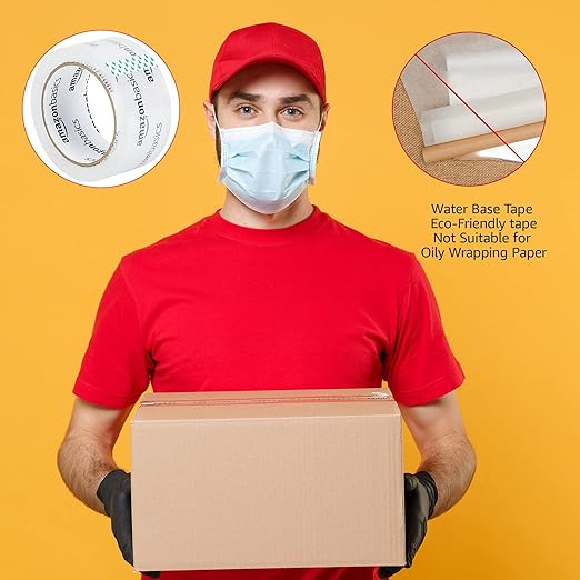 Amazon Basics Packing Tape, Designed for Moving, Storage and Packing, Shipping and Mailing, 1.88-Inch Wide x 109 Yards, Crystal Clear, 6-Pack