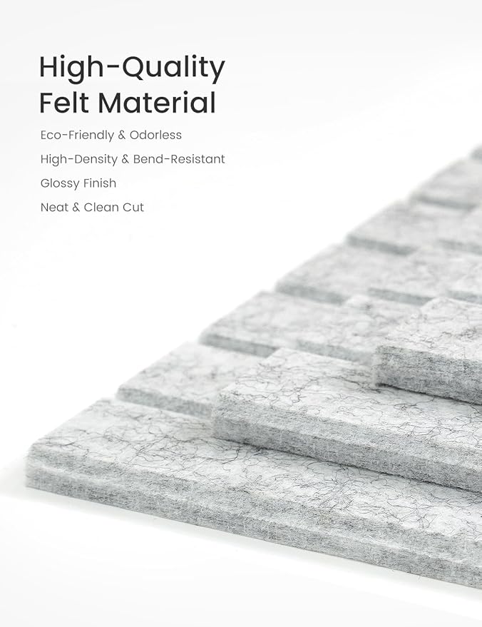 Bumusty Large Cork Board Alternative-47 x35 Felt Bulletin Board Tiles, with 30 Pushpins, 70 Adhesive Tabs, 12-Pack Slat Wall Paneling, Cork Boards for Office Push Pin Board Felt Board-Marble Gray