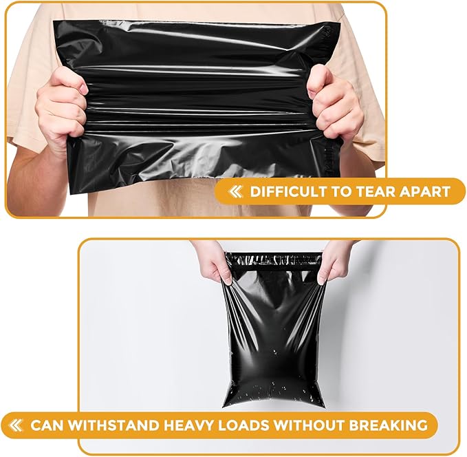 Metronic Poly Mailers 10X13 1000 Pack, Strong Adhesive Shipping Envelopes for Clothing, Medium Shipping Bags for Small Businesses, Waterproof Mailers Poly Bags (Black, 10x13 1000PC)