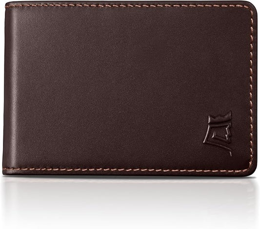Kings Loot Wallet for Men | Minimalist Slim RFID Blocking Leather Design with Cash Pocket & Card Pull Strap | Holds 1-15 Cards | Stylish & Durable Wallets (Umber)