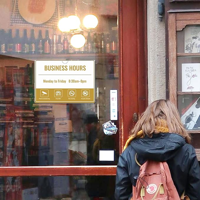 Acrylic Rigid Sign Holder 8.5 x 11 3Pack with Magnet and Self-adhesive, Horizontal and Vertical for Wall/Door/Window/Metal Surface, for Office/Store/Elevator Notices Poster Document Display